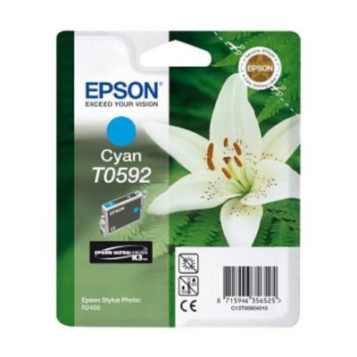 Epson Lily T0592 Ultrachrome K3 Ink, Ink Cartridge, Cyan Single Pack, C13T05924010 Epson Lily T0592 Ultrachrome K3 Ink, Ink Cartridge, Cyan Single Pack, C13T05924010